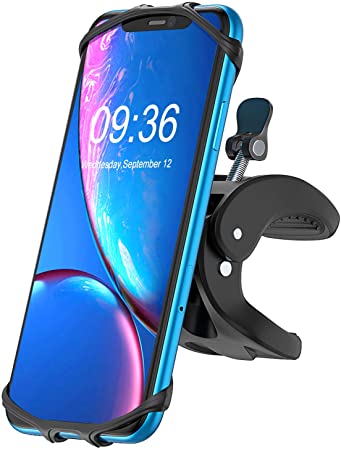 Bovon Bike Phone Mount, 360°Rotation Universal Premium Silicone Phone Holder for Bicycle, Motorcycle Handlebars, Fits for iPhone Android Smartphones (4.5’’-6.0’’)