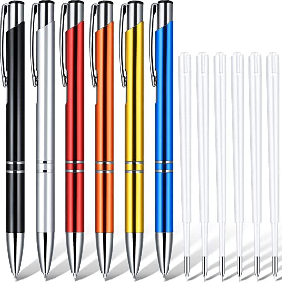 Air Release Pen Pin Pen Craft Vinyl Weeding Tools Air Release Weeding Tool Stainless Steel Point Retractable Air Release Tool Weeding Pen with Refills (Mixed Color,12 Pieces)