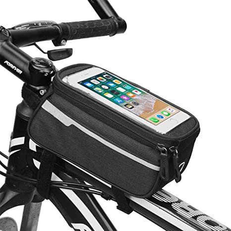 Kimwing Bike Phone Mount Holder Case Bicycle Front Frame Bag Waterproof for Samsung Galaxy Note 20 / Note 10 Plus/Note 20 Ultra / S20 Ultra / S20 Plus S20 FE Note 9 A11 A21 A51 A71 A20S A21S