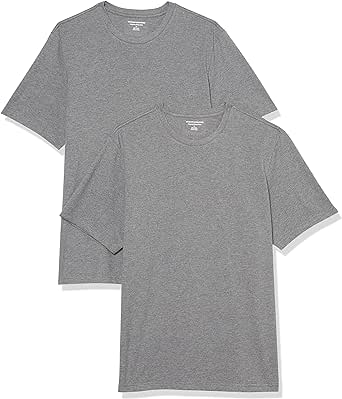 Amazon Essentials Mens Regular-fit Short-Sleeve Crewneck T-Shirt, Pack of 2