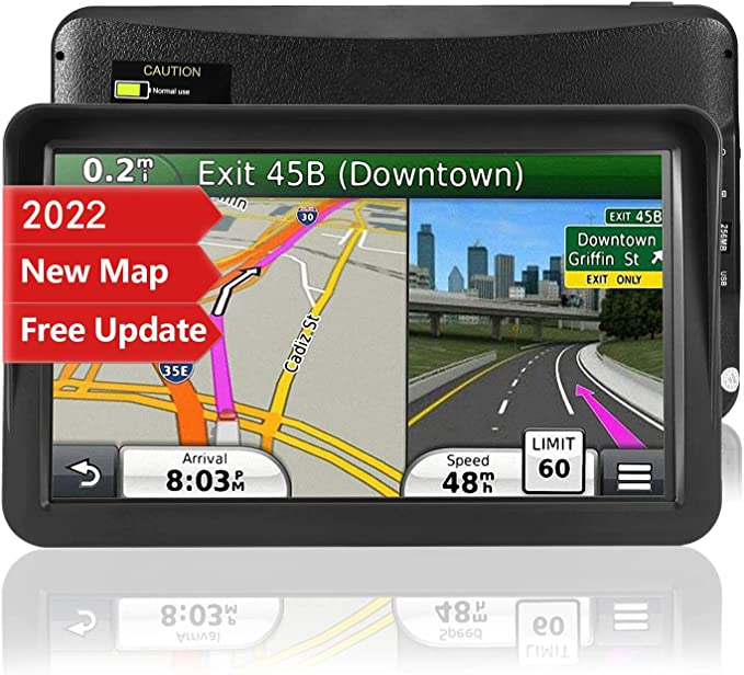 GPS Navigation for Car,Latest 2021 Map ，9 inch Touch Screen Real Voice Spoken Turn-by-Turn Direction Reminding Navigation System for Cars, Vehicle GPS Satellite Navigator with Free Lifetime Map Update