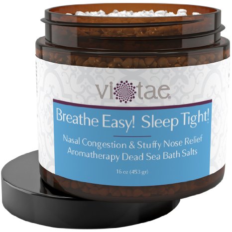 Nasal Congestion & Stuffy Nose Relief So You Can Sleep Aromatherapy Dead Sea Bath Salts - Vi-Tae® 'Breathe Easy! Sleep Tight!'