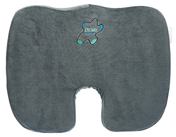 Ergonomically Designed Coccyx Orthopedic Pressure Relieving Memory Foam Seat Cushion Physical Therapists Recommended, Grey (18x14x3.25)