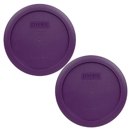 Pyrex 7201-PC Round 4 Cup Storage Lid for Glass Bowls (2, Plum Purple)