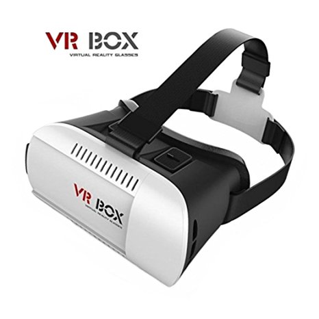 Eeoo White High Definition Virtual Reality Headset 3D Glasses VR Box for iPhone, Android Smartphones Phones