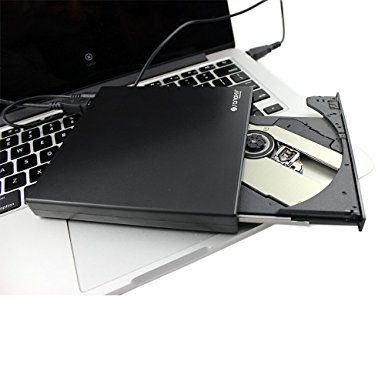 SANOXY Black USB 2.0 Slim External Enclosure Case for Laptop Notebook DVD / CD Burner Drive (Drive NOT included)