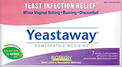 Boiron Yeastaway yeast infection relief vaginal suppositories, 7 Count