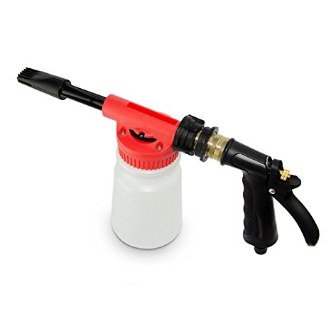 Crusar Car Washing Foamaster Cleaning Gun And Multifunctional Portable Water foam-Water Soap And Shampoo Sprayer For Car Van Motorcycle Vehicle Red