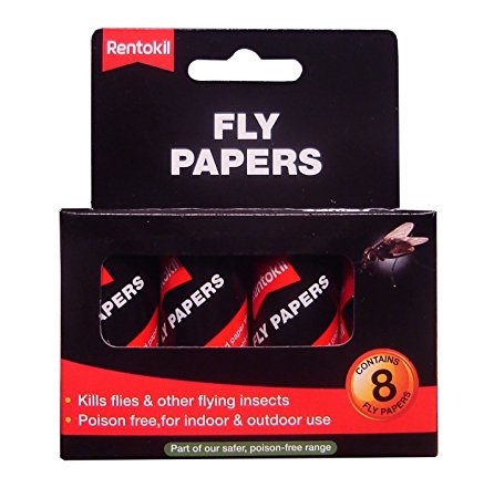 Rentokil FF89 Pesticide Free Fly Paper (Pack of 8)