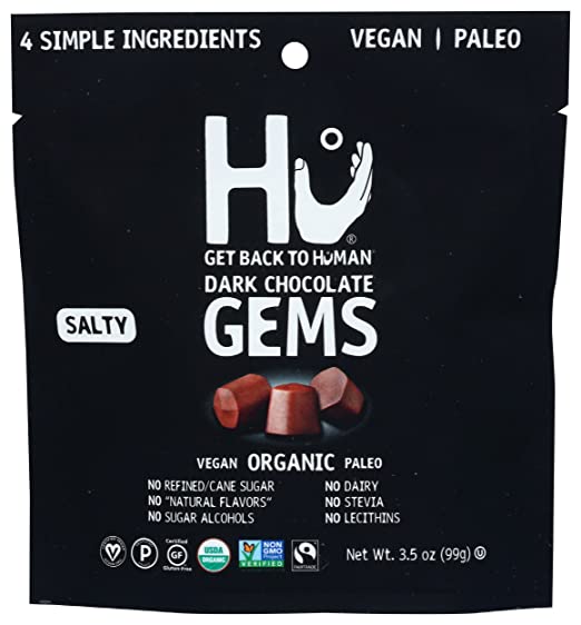 HU KITCHEN Organic Salty Dark Chocolate Gems, 3.5 OZ