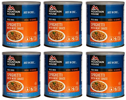 Mountain House Spaghetti with Meat Sauce #10 Can Freeze Dried Food - 6 Cans Per Case