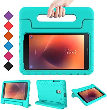 BMOUO Kids Case for Samsung Galaxy Tab A 8.0 2017 (SM-T385 / T380) - Light Weight Shockproof Protective Handle Stand Kids Case Cover for Samsung Galaxy Tab A 8.0 inch 2017 T380 T385 Tablet - Turquoise