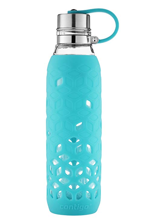 Contigo 20 oz. Purity Petal Glass Water Bottle with Tethered Lid