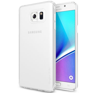 Galaxy Note 5 Case, Ringke [Slim] Ultra Thin Cover w/ Screen Protector [Soft Tone Color] Perfect Slim Translucent Lightweight Hard Skin for Samsung Galaxy Note 5 - Frost White