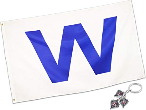 Eugenys Chicago W Win Flag (3x5 Feet) - Free Bonus Included - 100% Super Polyester Material - Large Cubs Win Banner with Durable Brass Grommets - Perfect for Hanging Indoor/Outdoor