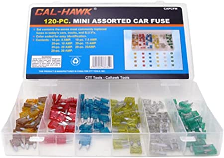 Cal-Hawk CAPCFM Assorted Car Truck Mini Fuse 5,7.5,10,15,20,25,30 Amp