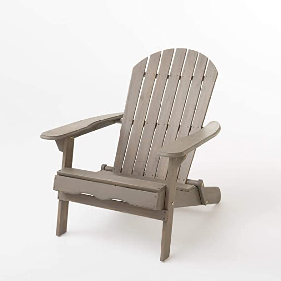 Christopher Knight Home Hanlee Folding Wood Adirondack Chair, Grey Finish