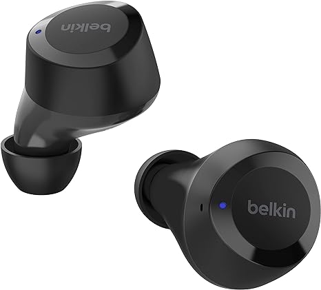 Belkin SoundForm Bolt True Wireless Earbuds, Wireless earphones with up to 28H of battery life and Mono Mode, IPX4 sweat and water resistance, Bluetooth headphones with mic for iPhone, Galaxy and more