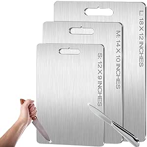 Titanium Cutting Boards - Taima™ 100% Pure Titanium Cutting Boards for Kitchen - Cutting Edge Hygiene & Durability, Double Sided Medical-grade Titanium Cutting Mat from Japan (12 x 9 in)