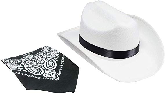 Aeromax Junior Cowboy Hat with Bandanna, White