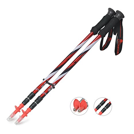 Mountaintop Trekking Poles - 2 Pack - Anti-Shock Hiking/ Walking/Climbing Sticks,for Travel Hiking Backpacking Walking