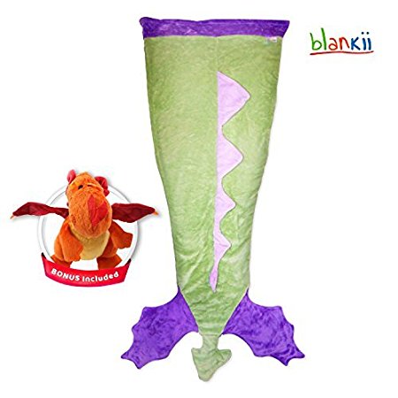 Blankii Minky Fleece Fabric Mermaid Dragon Tail Blanket
