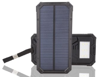 Solar Charger,SOMAN® 15000mAh Solar Cell Phone Charger with 6 Energy-saving LED lamps & Dual USB Output Solar Powered Battery Charger (black)