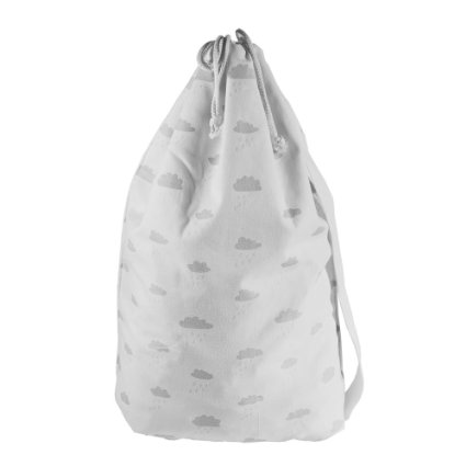 Augbunny 100% Cotton Canvas 22- by 32-inches Carry Laundry Bag With Sturdy Shoulder Strap, Cloud & Rain Pattern