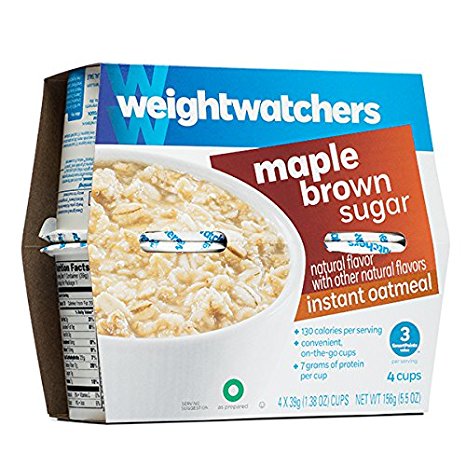 Weight Watchers Maple Brown Sugar Oatmeal 1 package which contains 4 separate cup servings NEW Diet 3 Smart Points