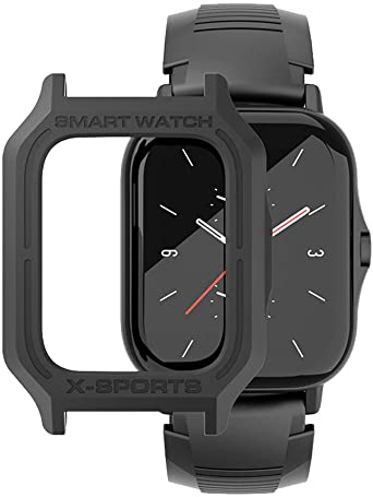 SIKAI TPU Bumper Case Cover for Amazfit GTS 2 Anti-Scratch Lightweight Shockproof Screen Protector for Huami Amazfit GTS 2 Smart Watch (Black)