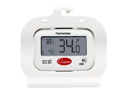 Cooper-Atkins 2560 Digital Refrigerator/Freezer Thermometer with Large Display, NSF Certified, -22/122°F Temperature Range