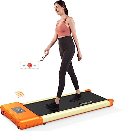 DeerRun Walking Pad with APP, Phone Control & Record Data, 2.5HP Treadmill Under Desk, 265 lb Weight Capacity Walking Pad Treadmill for Home and Office, Installation-Free Standing Desk Treadmill