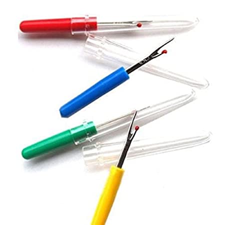 Generic Colorful Plastic Handle Craft Thread Cutter Seam Ripper Stitch Unpicker Sewing Tool for Home Supplies- 4Pcs, Multicolour