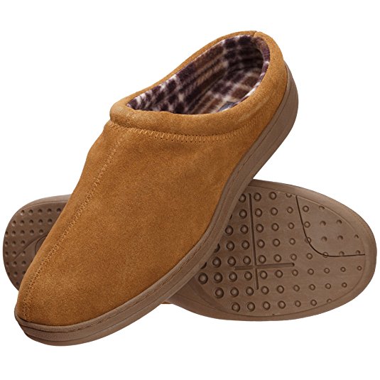 Rockport Men's Memory Foam Suede Indoor/Outdoor Clog Slipper Shoe