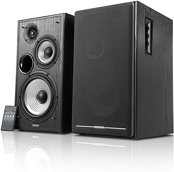 New Edifier R2750DB Bookshelf Speaker 2.0 System with 3-Way Tri-Amp Audio, Bluetooth, Line in, Optical, Coaxial, 6 ½ Bass, 136W RMS, Clear Sound, Ideal for Smartphone, TV, Gaming System (Black)