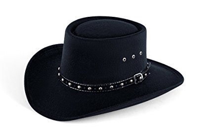 Western Faux Felt Gambler Cowboy Hat