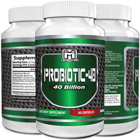 MEGATHOM - Probiotics supplement 40 billion for a Healthy Immune System (60 capsules) 100% Guarantee!