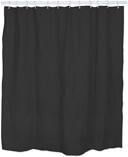 J & M Home Fashions Antibacterial and Mildew Resistant Shower Curtain, Liner, Black, Shower Curtain Liner