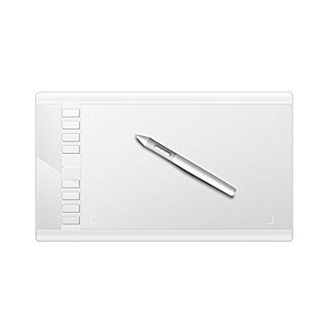 Ugee M708 Graphics Drawing Pad with 8 Shortcuts and 10 x 6 Inch Working Area(White)