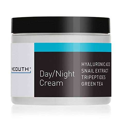 YEOUTH Day Night Moisturizer for Face with Snail Extract, Hyaluronic Acid, Green Tea, and Peptides, Anti Aging Day Cream or Night Cream Moisturizer for Dry Skin, 4 oz … (4oz)