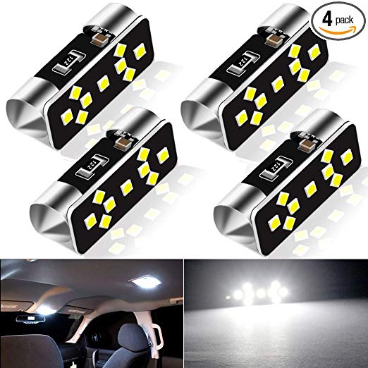 CIIHON Upgraded 6413 LED Light Bulb 6000K White,41mm 42mm Festoon LED Bulbs C5W 578 DE3423 Bulb Error Free Canbus 9-3030SMD 420LM for Car Interior Dome Map Lights Replacement