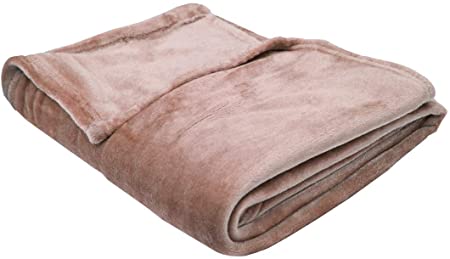 Northpoint Cashmere Plush Velvet Throw Full/Queen Blanket - Rose Pink Lightweight Soft Warm Fuzzy Blanket 90" x 90"