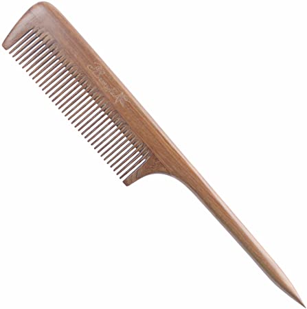 Breezelike Hair Comb - Fine Tooth Sandalwood Tail Comb - No Static Natural Wood Comb for Women