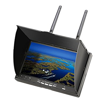 EACHINE LCD5802D FPV Monitor with DVR 5.8G 40CH 7 Inch OSD Dual Receiver Build-in Battery