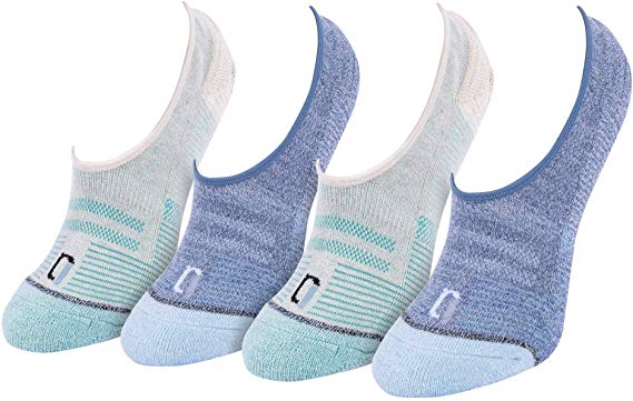 IQ Brilliantly Designed Women's Wool Blend No Show Hidden Liner Socks 4 Pack