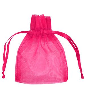 AIEDE 100pcs 5x7 Inches Organza Favor Bag - Jewelry Pouch Wedding Favor Party Bridal (Rose Red / Hot Pink)