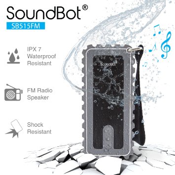 SoundBot SB515FM IPX7 Water-Proof Bluetooth Speaker with FM Radio Speaker