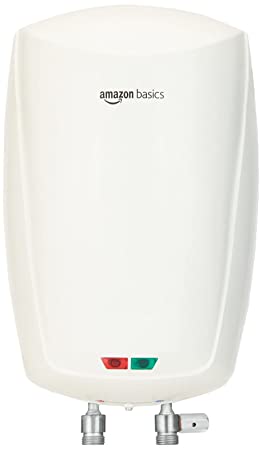 Amazon Basics 3-Litre Instant Water Heater Geyser, Fast Water Heating, 3000 W, 6 Bar Pressure, Easy Install