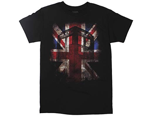 Ripple Junction Doctor Who Tardis Union Jack Glow Adult T-Shirt