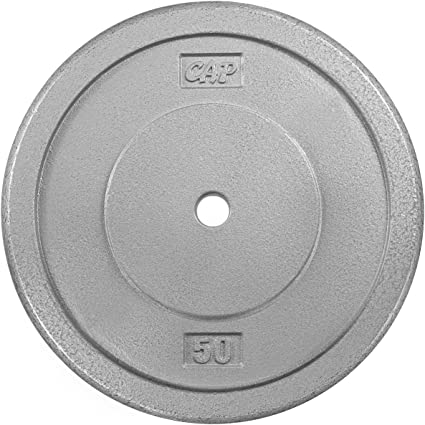 WF Athletic Supply Traditional/Classic 1-inch Hole Standard Solid Cast Iron Weight Plates - Great for Strength Training, Weightlifting, Bodybuilding & Powerlifting, Multiple Choices Available